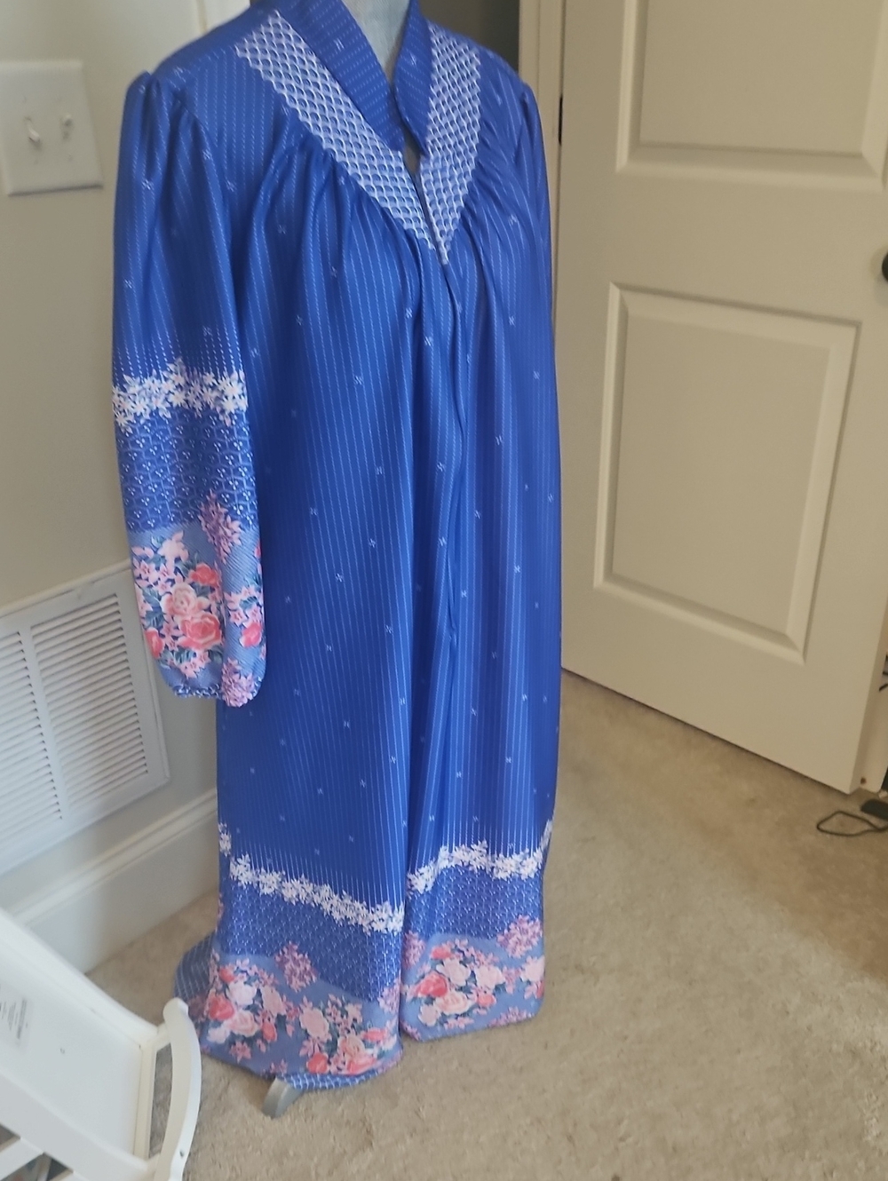 womens sz 2x (42-44) vintage granada housecoat zipper front closure